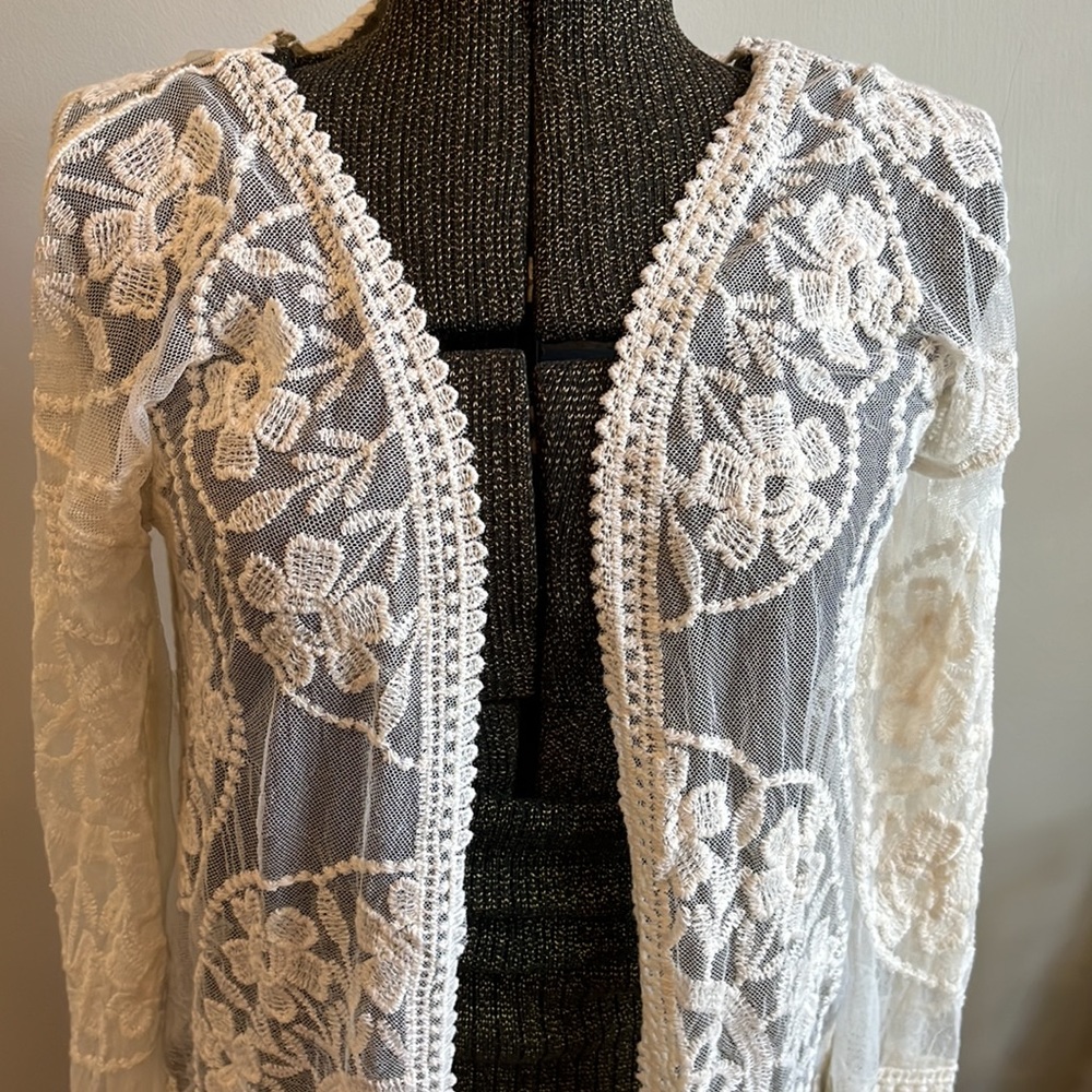 Rebellion Again NEW Sheer Lace Cardigan SMALL